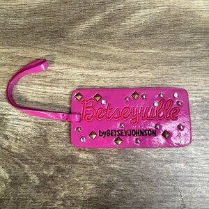 Betseyville By Betsey Johnson Pink Luggage Tag With Rhinestones & Studs